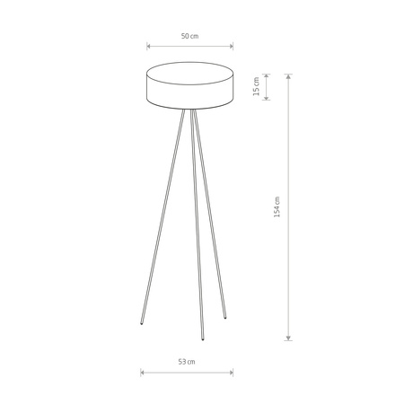 Lampa podłogowa CADILAC III 154cm 3xE27 | biały/czarny