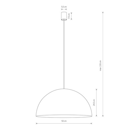 Lampa wisząca HEMISPHERE SUPER L WHITE-GOLD śr. 50cm 4xGX53 | biały/złoty