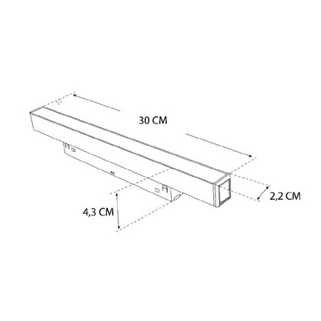 Oprawa magnetyczna pasek LED 30cm DDCX-GF300 12W 3000K | B | czarny