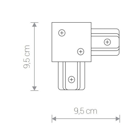 Łącznik kątowy PROFILE RECESSED L-CONNECTOR BLACK 8971