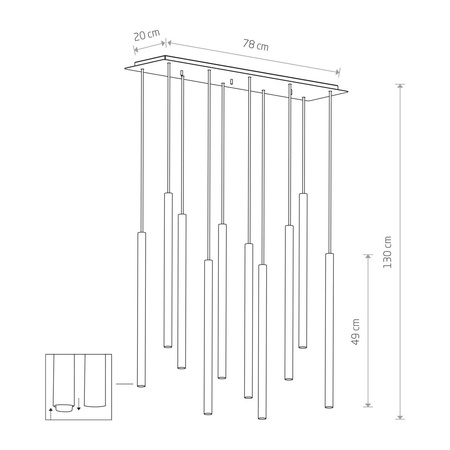 Lampa nad wyspę stół LASER WHITE X biała 8922