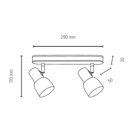 Lampa Sufitowa Svantje 2xE14 Max.40W Drewno Bukowe Orzech/Biały Metal