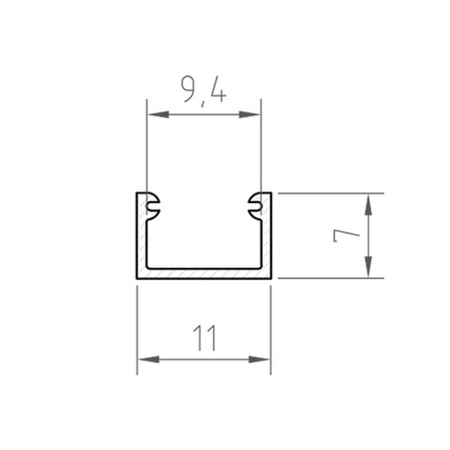 Profil LED P4-2 100cm szer. 9mm | osłonka C10 | srebrny