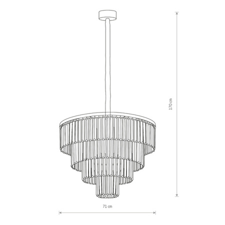 Żyrandol wiszący CRISTAL SILVER szer. 71cm 12xE14 | czarny