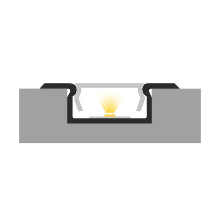 Profil LED P6-2 wpuszczany 100cm szer. 13mm | do osłonek C13 | czarny