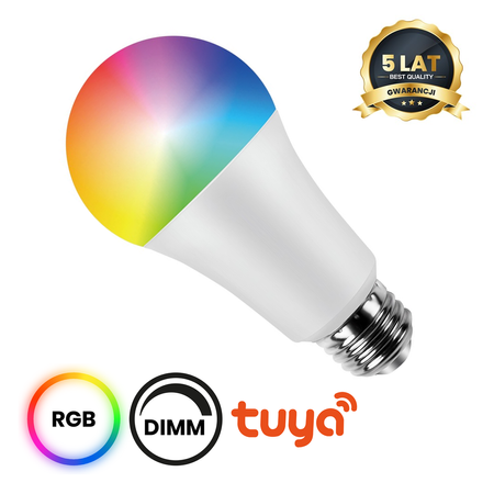 Wielokolorowa żarówka LED sterowana Wi-FI A70 11W E27 Smart Tuya RGB+CCT+DIM