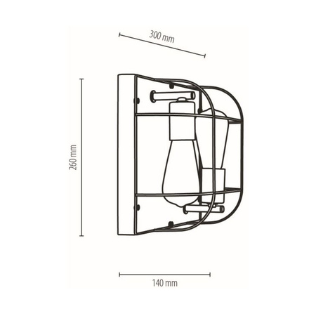 Lampa ścienna/sufitowa Netuno 2xE27 Max.15W LED Dąb Olejowany/Czarny Metal