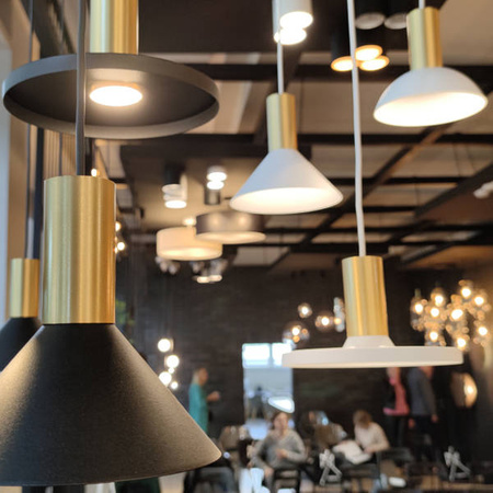 Lampa wisząca HERMANOS A szer. 18cm GU10 | biały/mosiężny 8040
