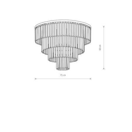 Żyrandol CRISTAL SILVER L szer. 71cm 12xE14 | srebrny/transparentny