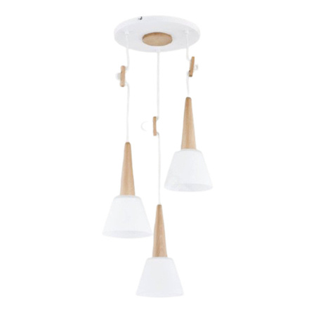 Lampa w stylu skandynawskim CELEBES 3x E27 wys. 90cm | biały
