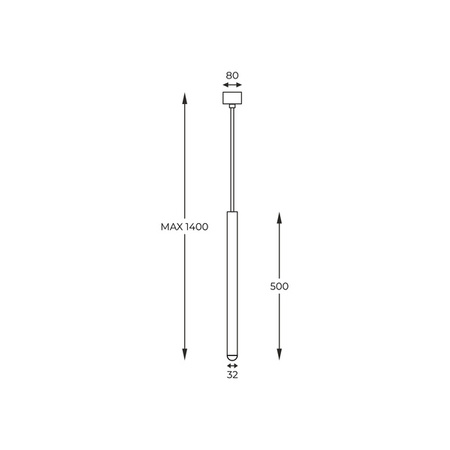 Lampa nad stolik sopel rurka LOYA 320cm | czarna perła