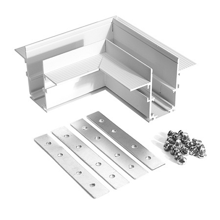 Łącznik kątowy do szyn magnetycznych podtynkowych 12,5mm LL-20D 48V | biały