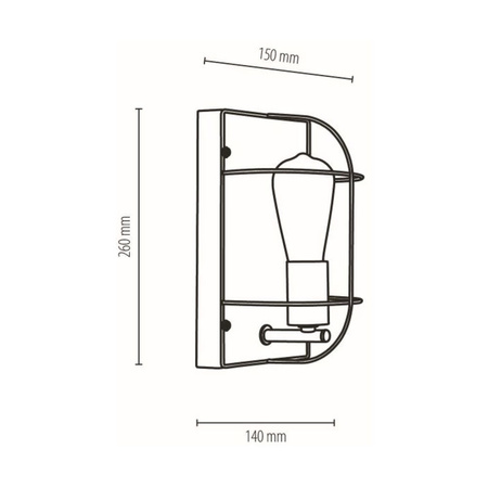 Lampa ścienna/sufitowa Netuno 1xE27 Max.15W LED Dąb Olejowany/Czarny Metal 92041174