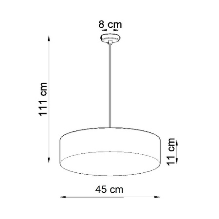 Lampa Wisząca ARENA 45 PVC Stal Biała 3 x 15W LED, SL.0120