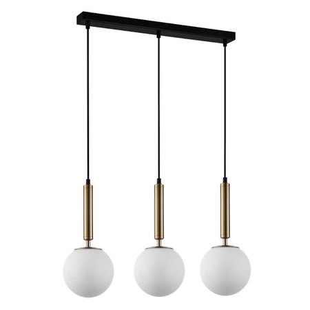 Lampa wisząca RAVENA dł. 65cm 3xE27 | biały/złoty