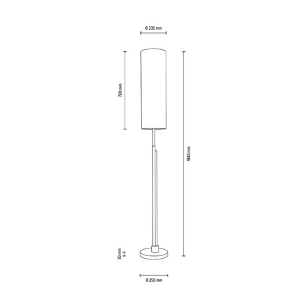 Lampa podłogowa Eleganta w zestawie Zintegrowana dioda LED 1800 lm+500 lm 3000 K 22 W antracytowy metal/czarny kabel z tkaniny/biały klosz z tkaniny 15921123