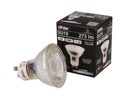 Żarówka LED line GU10 SMD 220-260V 3W 273lm 36˚ 6500K | zimna