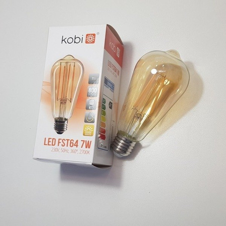 Żarówka FILAMENT LED E27 7W ciepła 2700K łezka ST64