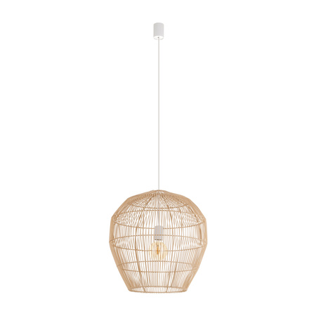 Lampa wisząca HAITI M śr. 50cm E27 | naturalne drewno/biały 11164