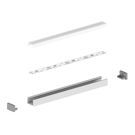 Profil LED P4-2 100cm szer. 9mm | do osłonek C10 | srebrny
