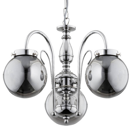 Nowoczesna lampa w stylu glamour HERO SILVER 3x E14 wys. 65cm | chrom