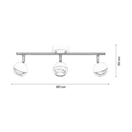 Bianca Lampa Sufitowa 3xGU10 Max.50W Chrom Metal/Biały Metal 2502328