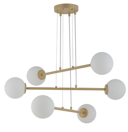 Nowoczesna lampa wisząca biura i domu BALANS G9 12W szer. 69cm | złoty