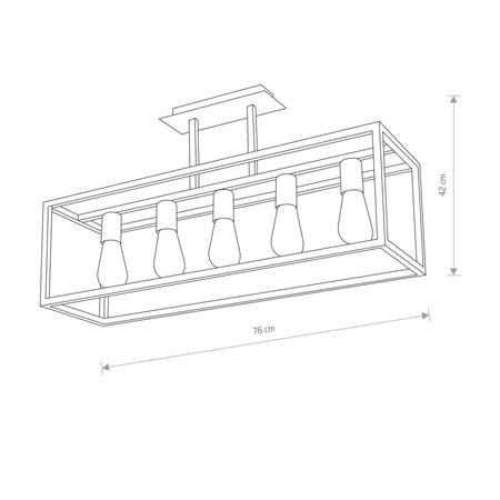 Lampa sufitowa krata CRATE V