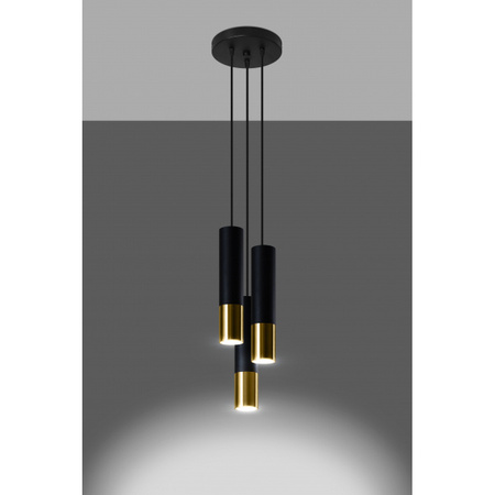 Lampa wisząca LOOPEZ 3P SL.0955 czarny/złoty 3xGU10