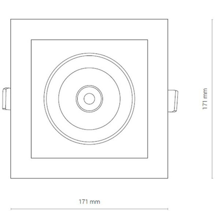 Lampa sufitowa wpuszczana DIA 30W LED 4000K | biały czarny 8718