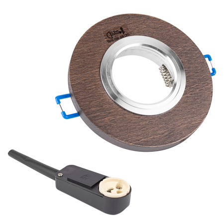 Okrągły Downlight Vitar Wood 1xGU10 Max.6W LED z drewna bukowego, orzecha