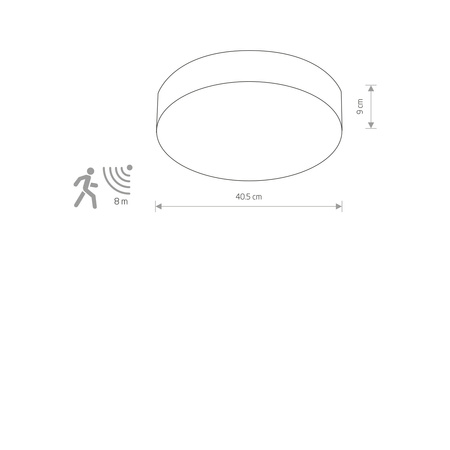 Plafon ARENA 40cm 3xE14 czujnik ruchu | biały