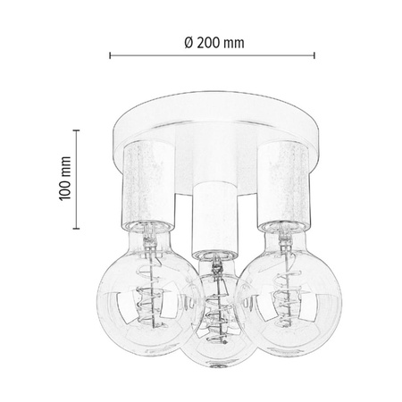 Lampa Sufitowa Notri 3xE27 Max.15W LED Dąb Olejowany/Czarny Metal 4037418100000