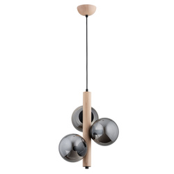 Lampa wisząca ALFA KANET DREWNIANA GRAFIT 3x E14 35cm | 62288