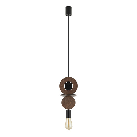 Lampa wisząca DROPS WOOD C 216,5cm E27 | ciemne drewno/czarny