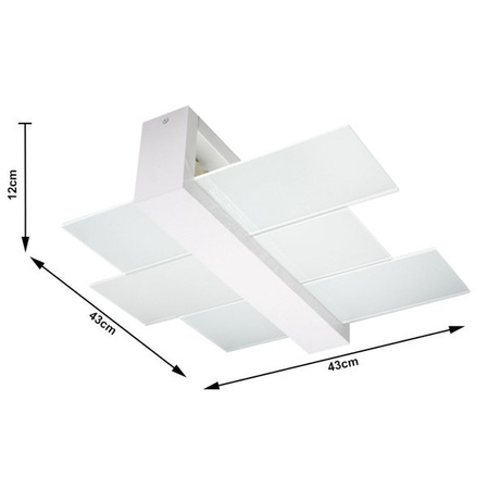 Plafon FENIKS 2 lampa sufitowa drewno białe 2x15W LED, SL.0078