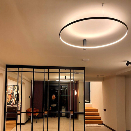 Lampa sufitowa RING L LED 48W zmienna barwa światła CCT | czarny