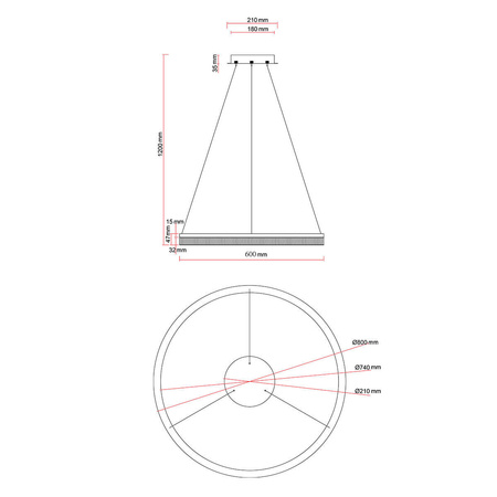 Lampa wisząca Midway Cristal mała triangle 1xLED LP-033/1P S GD Cristal Triangle