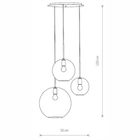 Lampa wisząca SPHERE III szer. 50cm 3xE27 | transparentny