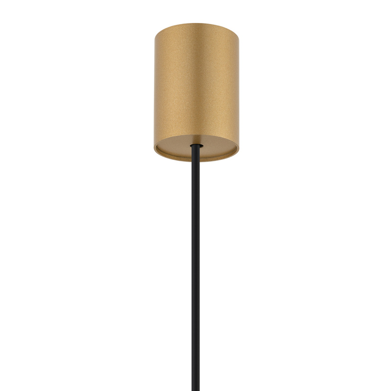 Lampa wisząca designerska rurka zwis LASER 49cm G9 | satynowy złoty