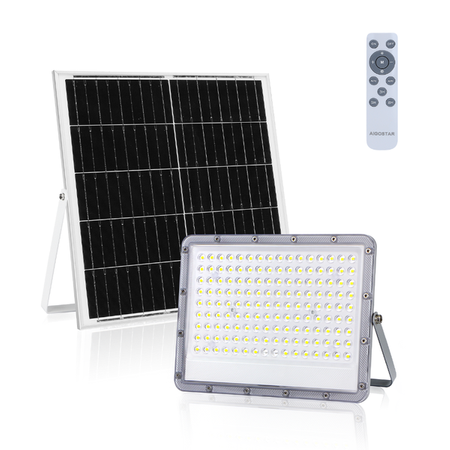 Naświetlacz LED z panelem słonecznym IP65 200W 6500K | Szary