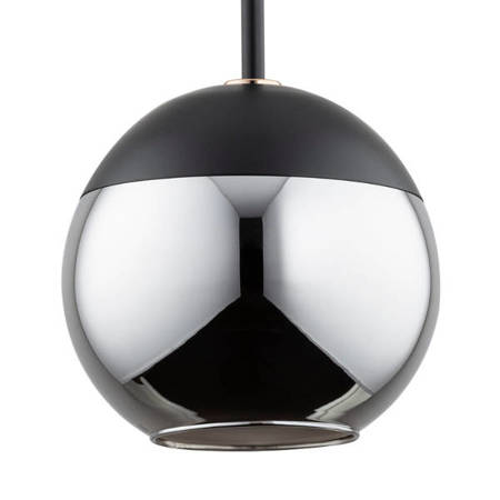 Nowoczesna lampa wisząca VOLDA BLACK 3x E27 wys. 90cm | chrom czarny