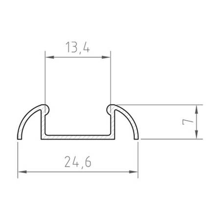 Profil LED P2-1 100cm szer. 13 | osłonka C1/C4 | biały