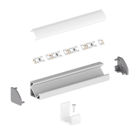 Profil LED P3-1 narożny 45° 100cm | osłonka C1/C4/C13 | biały