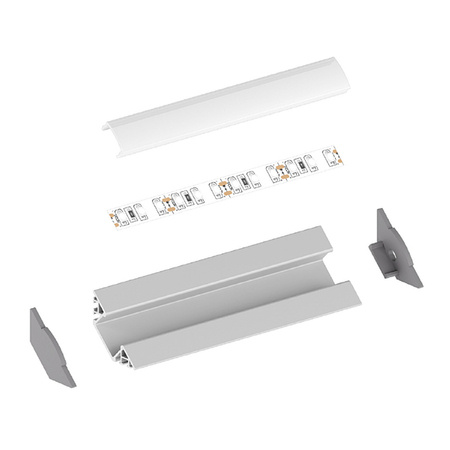Profil LED P7-1 narożny kąt 45° 100cm | osłonka C1/C4/C13 | srebrny